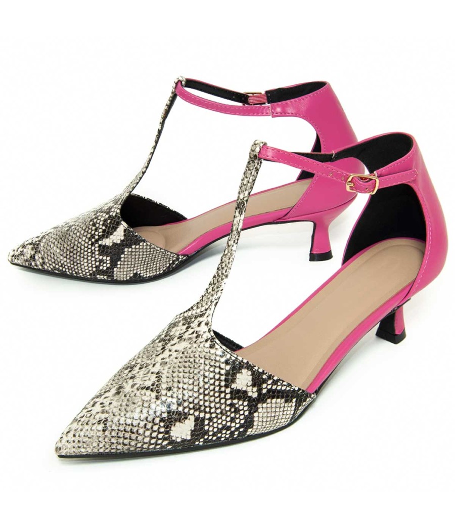Zapato De Tacon Con Talon Y Puntera Cerrados Bicolor Para Mujer Montevita Gori 105274
