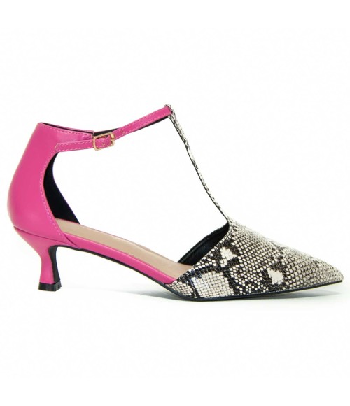 Zapato De Tacon Con Talon Y Puntera Cerrados Bicolor Para Mujer Montevita Gori 105274