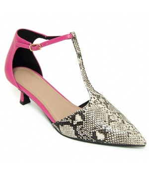 Zapato De Tacon Con Talon Y Puntera Cerrados Bicolor Para Mujer Montevita Gori 105274