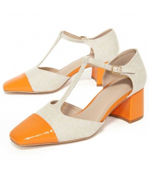 Zapato De Tacon Con Talon Y Puntera Cerrados Bicolor Para Mujer Montevita Seu 105276