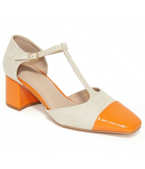 Zapato De Tacon Con Talon Y Puntera Cerrados Bicolor Para Mujer Montevita Seu 105276