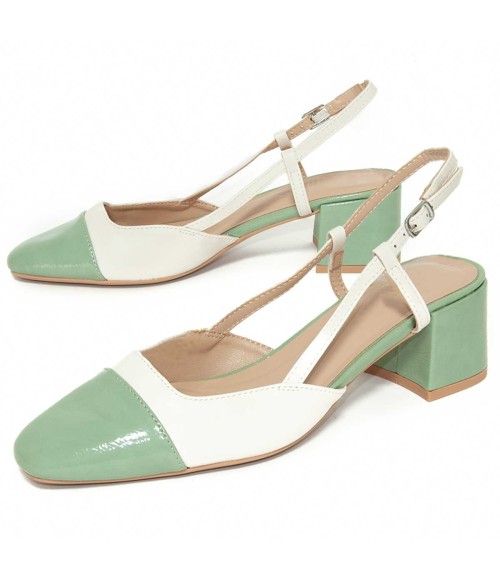 Zapato De Tacon Con Talon Y Puntera Cerrados Bicolor Para Mujer Montevita Santer 105277
