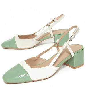 Zapato De Tacon Con Talon Y Puntera Cerrados Bicolor Para Mujer Montevita Santer 105277