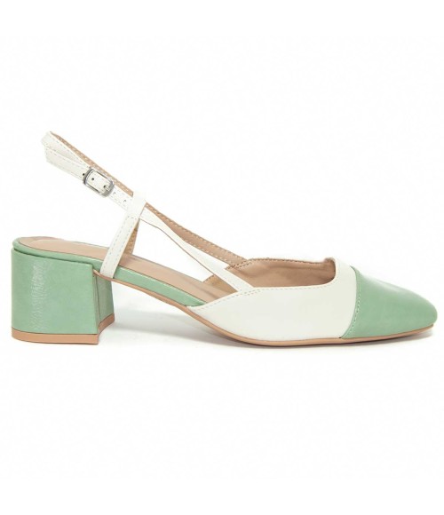 Zapato De Tacon Con Talon Y Puntera Cerrados Bicolor Para Mujer Montevita Santer 105277