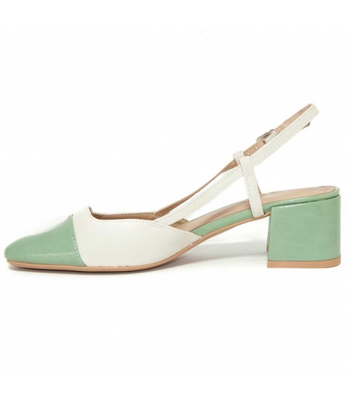 Zapato De Tacon Con Talon Y Puntera Cerrados Bicolor Para Mujer Montevita Santer 105277