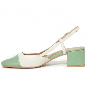 Zapato De Tacon Con Talon Y Puntera Cerrados Bicolor Para Mujer Montevita Santer 105277