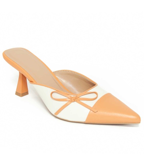 Zapato De Tacon Con Talon Descubierto Y Puntera Cerrada Bicolor Para Mujer Montevita Reist 105279