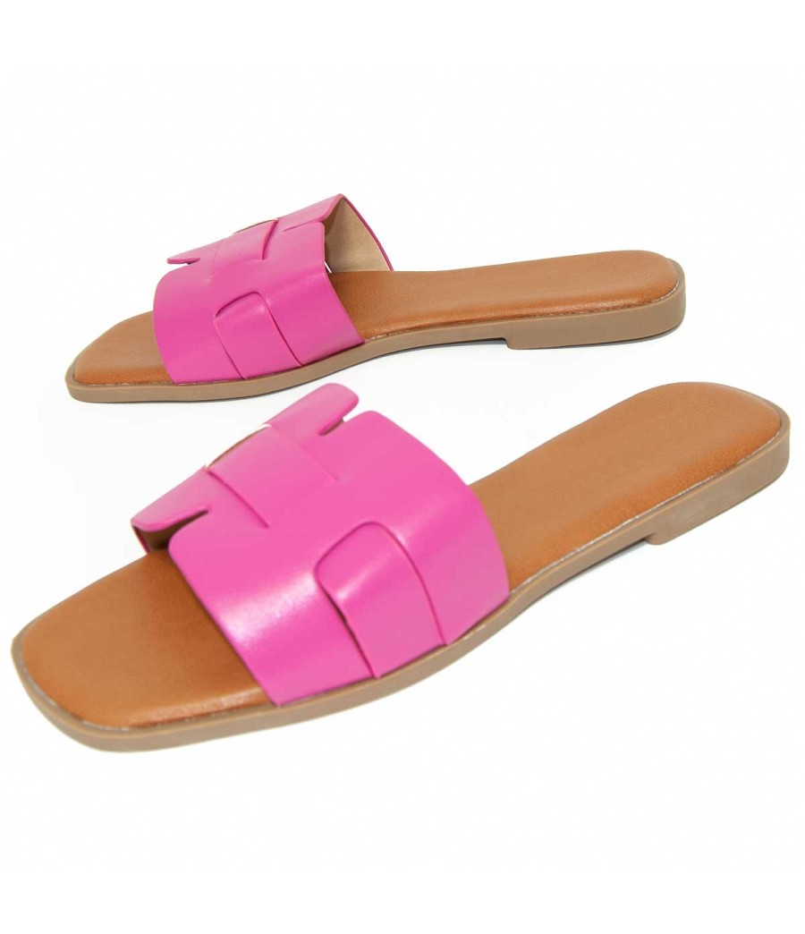 Sandalia Plana Acolchada De Color Rosa Para Mujer Montevita Plasi 105280