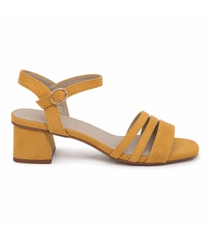 Sandalia De Tacon Bajo Para Mujer Color Naranja Montevita Malagaza 105304