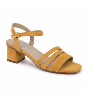 Sandalia De Tacon Bajo Para Mujer Color Naranja Montevita Malagaza 105304