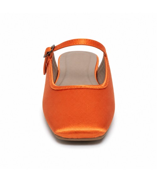 Bailarina Merceditas Para Mujer Color Naranja Montevita Luccaza 105310