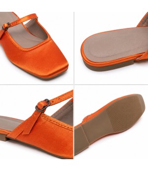 Bailarina Merceditas Para Mujer Color Naranja Montevita Luccaza 105310