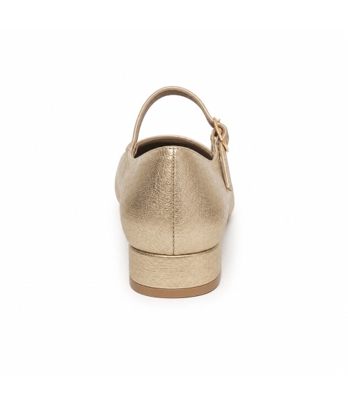 Zapato Merceditas De Tacon Bajo Para Mujer Dorado Y Negro Montevita Milanoza 105313