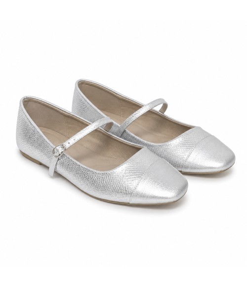 Bailarina Merceditas Para Mujer Color Plateado Montevita Romaza 105316