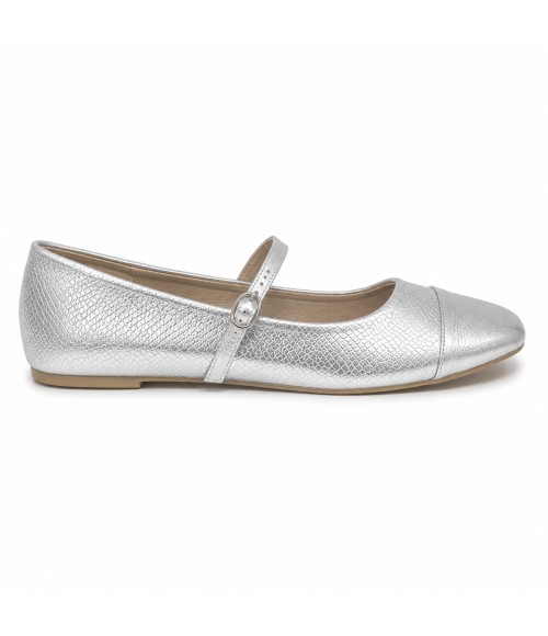 Bailarina Merceditas Para Mujer Color Plateado Montevita Romaza 105316