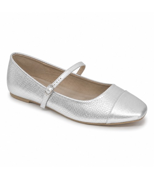 Bailarina Merceditas Para Mujer Color Plateado Montevita Romaza 105316