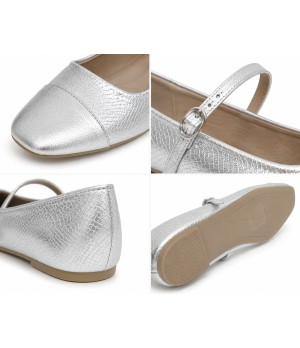 Bailarina Merceditas Para Mujer Color Plateado Montevita Romaza 105316
