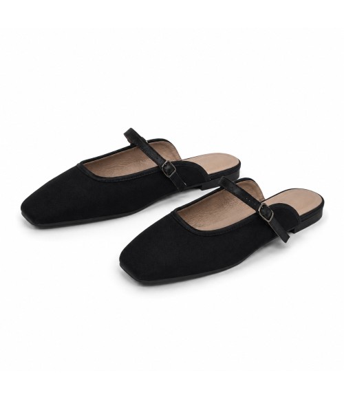 Bailarina Merceditas Para Mujer Color Negro Montevita Luccaza 105306