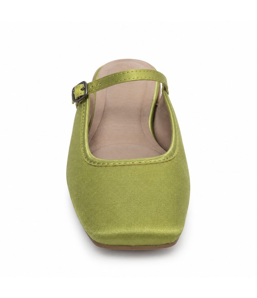 Bailarina Merceditas Para Mujer Color Verde Montevita Luccaza 105309