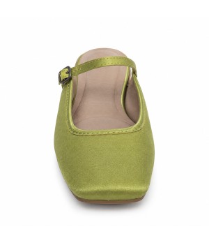 Bailarina Merceditas Para Mujer Color Verde Montevita Luccaza 105309