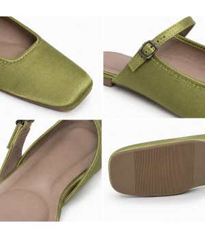 Bailarina Merceditas Para Mujer Color Verde Montevita Luccaza 105309