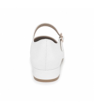 Zapato Merceditas De Tacon Bajo Para Mujer Blanco Y Dorado Montevita Milanoza 105314