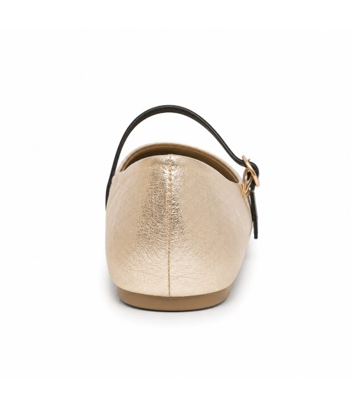 Bailarina Merceditas Para Mujer Dorado Y Negro Montevita Romaza 105317