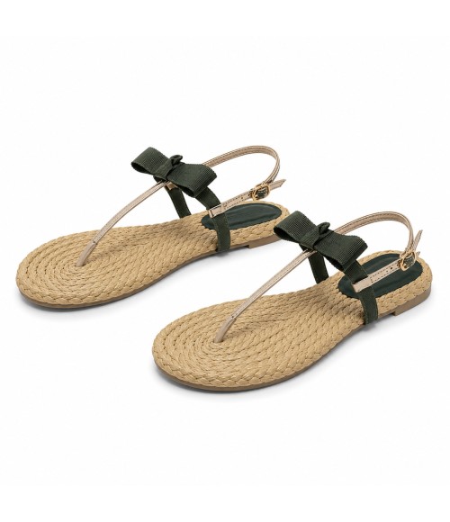 Sandalia Plana De Dedo Para Mujer Color Verde Montevita Ibiza 105298