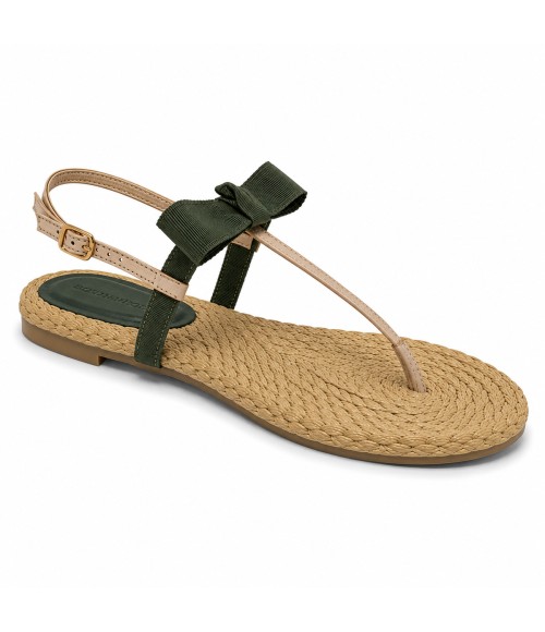Sandalia Plana De Dedo Para Mujer Color Verde Montevita Ibiza 105298