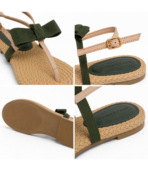 Sandalia Plana De Dedo Para Mujer Color Verde Montevita Ibiza 105298