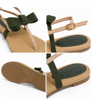 Sandalia Plana De Dedo Para Mujer Color Verde Montevita Ibiza 105298
