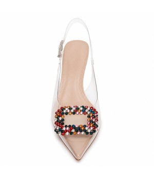 Zapato De Tacon Destalonado Transparente Para Mujer Montevita Diamondza 105294