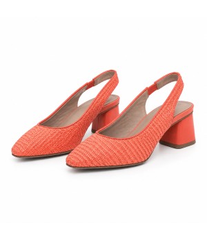Zapato Destalonado De Tacon Bajo Para Mujer Color Naranja Montevita Veronaza 105303
