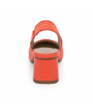 Zapato Destalonado De Tacon Bajo Para Mujer Color Naranja Montevita Veronaza 105303
