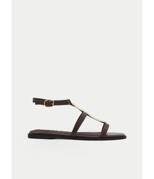 Sandalias Planas Marrones Para Mujer Montevita Liu 105088
