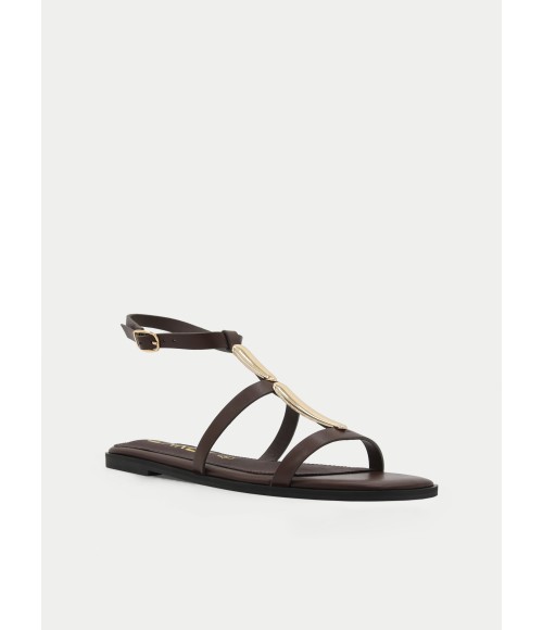 Sandalias Planas Marrones Para Mujer Montevita Liu 105088