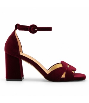 Sandalia de Terciopelo Burdeos Elegante Montevita 105320