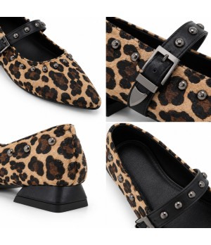 Mercedita Taupe de Leopardo con Tachas Montevita 105342