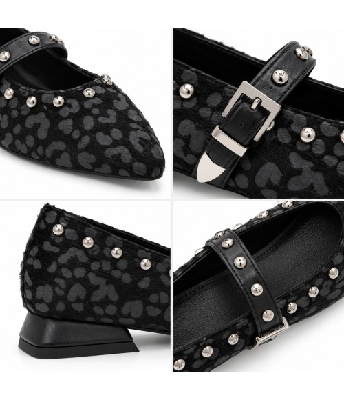 Mercedita Negra de Leopardo con Tachas Montevita 105343