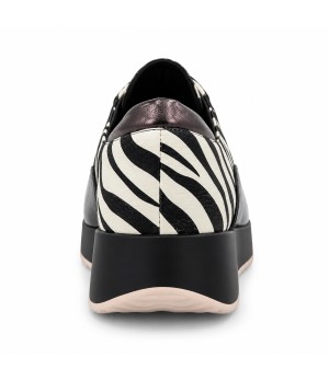 Zapato Cuna Negro Cebra Cordones Montevita 105345
