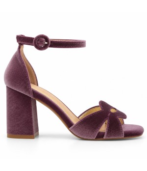 SaSandalia de Terciopelo Malva Elegante Montevita 105350