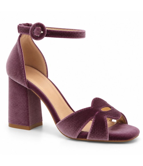SaSandalia de Terciopelo Malva Elegante Montevita 105350
