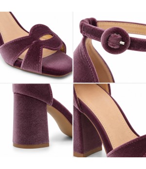 SaSandalia de Terciopelo Malva Elegante Montevita 105350