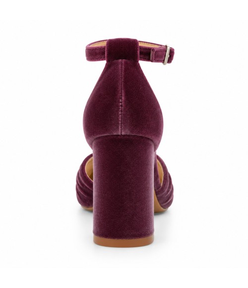 Zapatos de Salon de Terciopelo Malva con Correa al Tobillo Montevita 105352