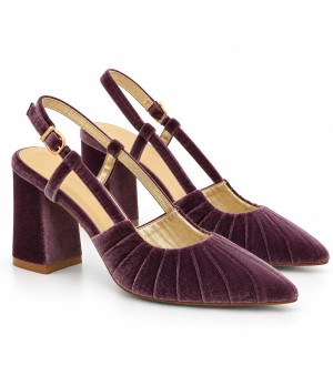 Zapato de Terciopelo Destalonado Malva Montevita 105355