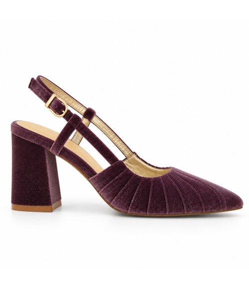 Zapato de Terciopelo Destalonado Malva Montevita 105355