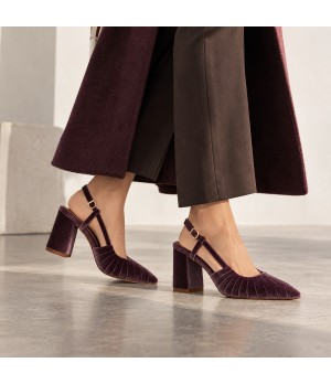 Zapato de Terciopelo Destalonado Malva Montevita 105355
