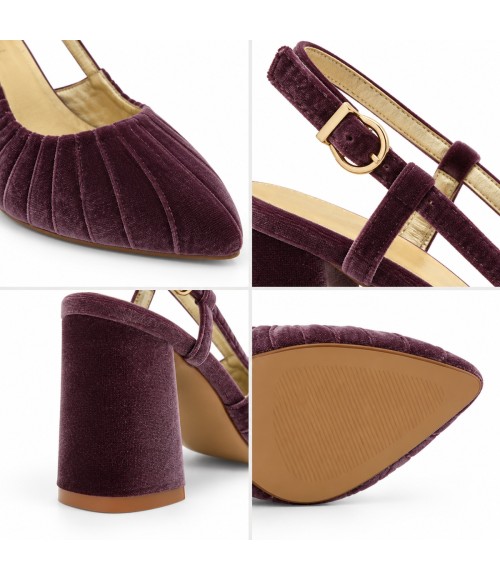 Zapato de Terciopelo Destalonado Malva Montevita 105355