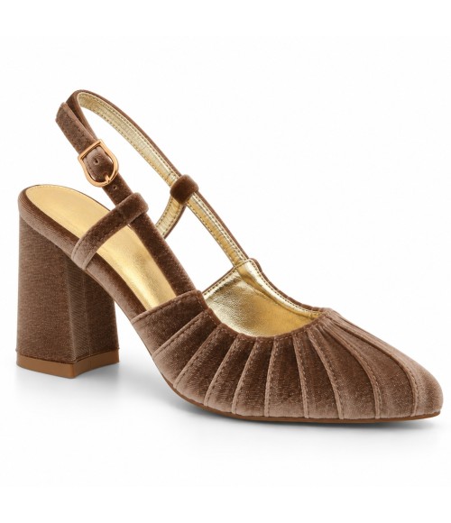 Zapato de Terciopelo Destalonado Taupe Montevita 105356