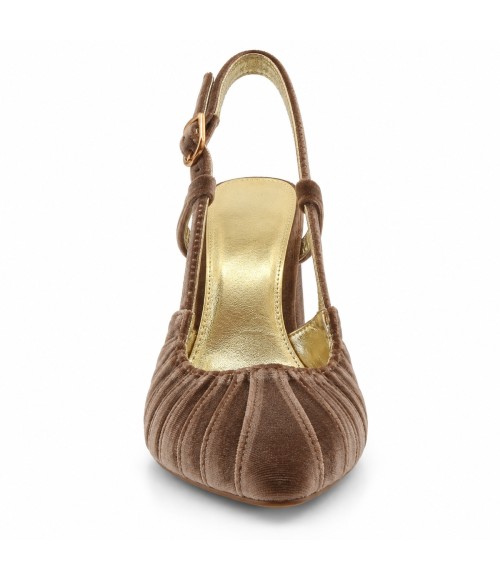Zapato de Terciopelo Destalonado Taupe Montevita 105356
